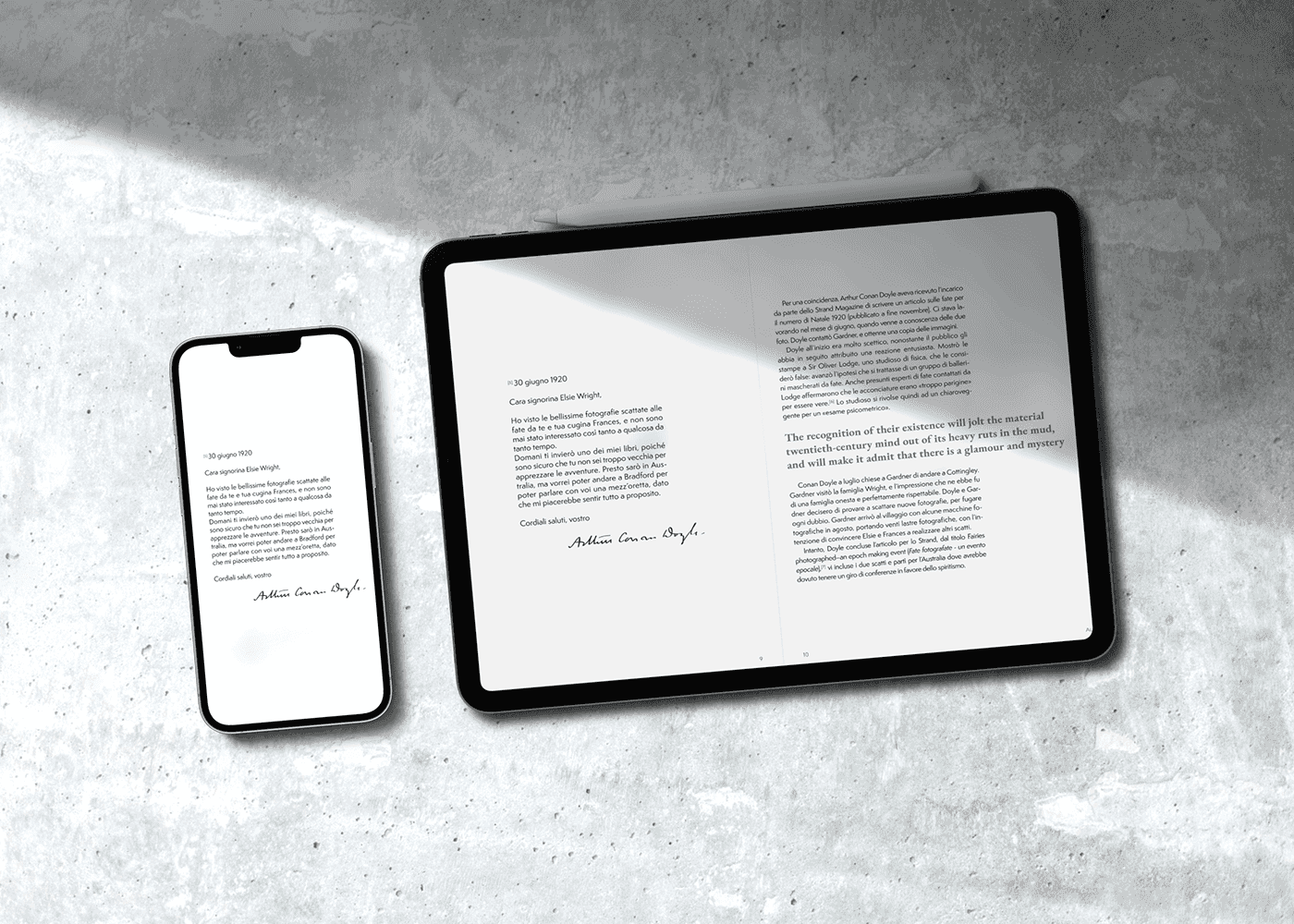 Versione EPUB di Almanak visualizzata su tablet e smartphone
